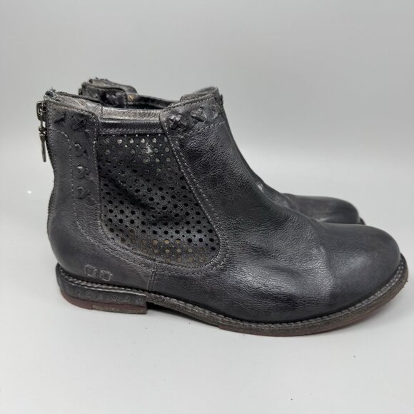 BED STU Baylene Leather Ankle Boots black Sz 8 Women’s Brown Cobbler Series - Picture 1 of 8